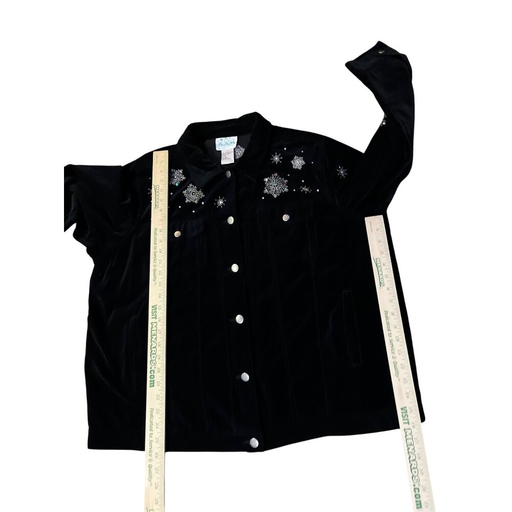The Quacker Factory Christmas Jacket Womens 1X Used Snowman Capture the Magic - Picture 10 of 14